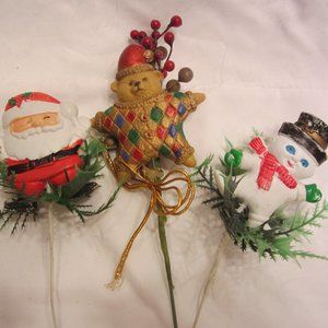 VTG 70'S HOLIDAY PICKS, VERY CUTE, SET OF 3